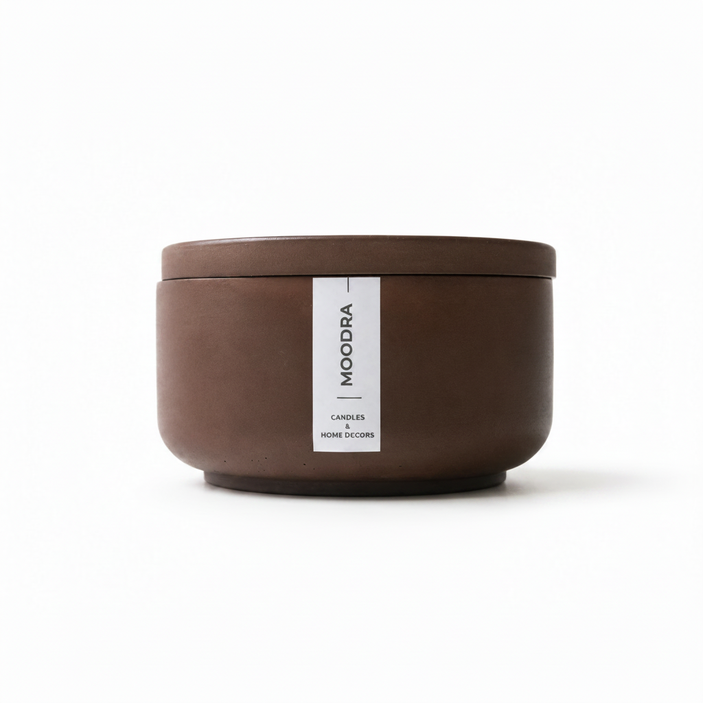 Velur - Lumânare parfumată în vas de ceramică maro